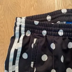 adidas Pants Jumpsuits Adidas Womens Track Pants Black W White Polka Dots W Iconic Side Stripes M Poshmark